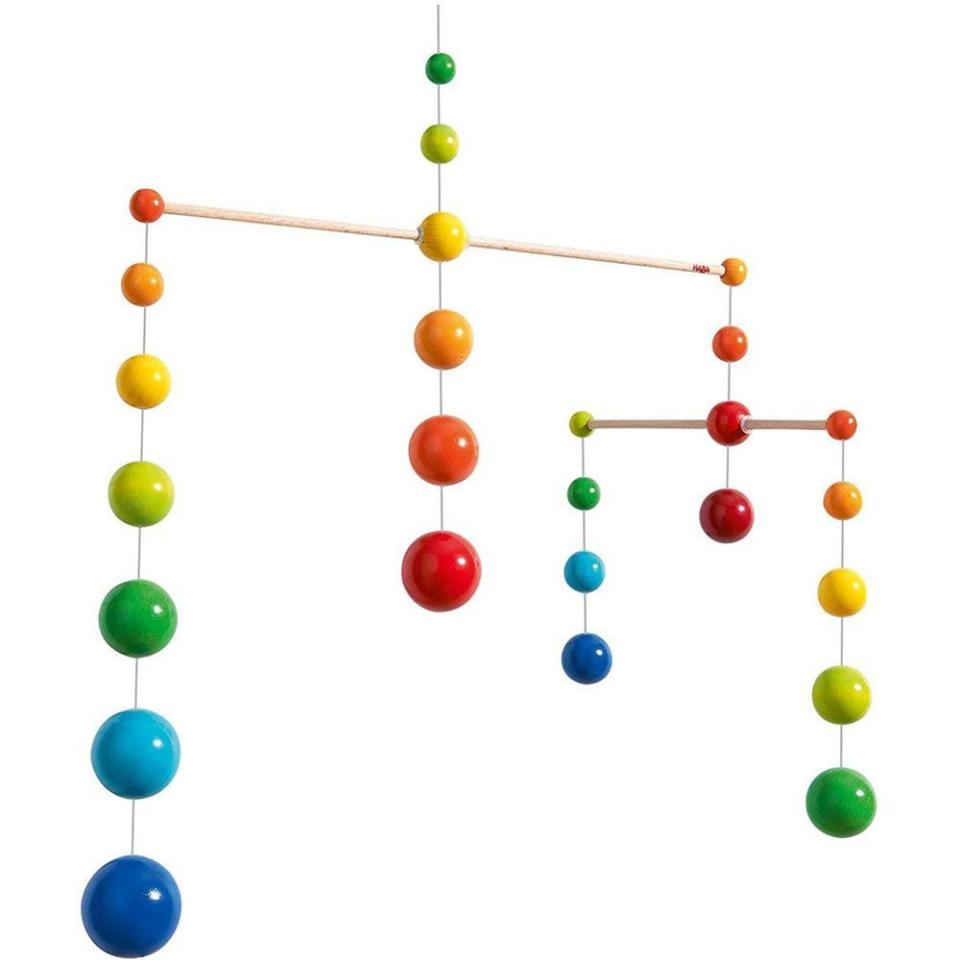 6) HABA Wooden Mobile with Rainbow Balls