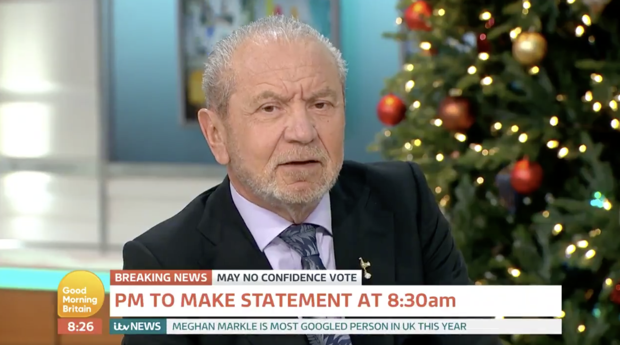 Lord Sugar says he will leave the country is Jeremy Corbyn becomes PM