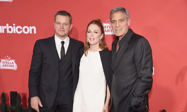 George Clooney with Matt Damon and Julianne Moore