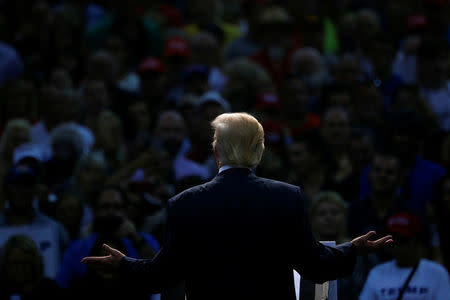 Republican U.S. Presidential nominee Donald Trump attends a campaign event at the Ocean Center in Daytona Beach, Florida August 3, 2016. REUTERS/Eric Thayer