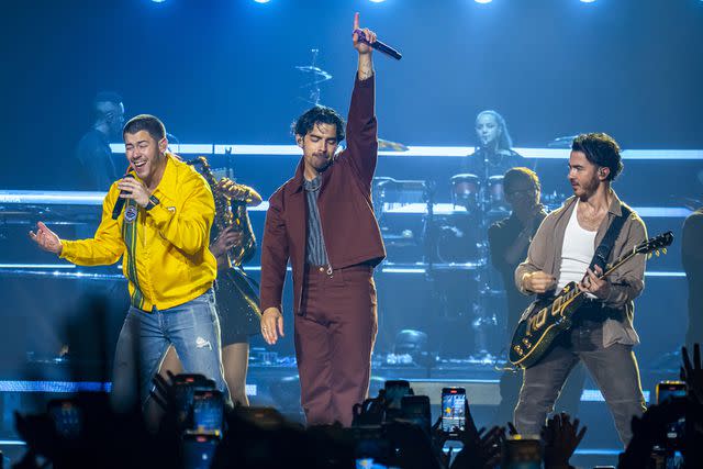 <p>Francesco Prandoni/Getty</p> Nick, Joe and Kevin Jonas