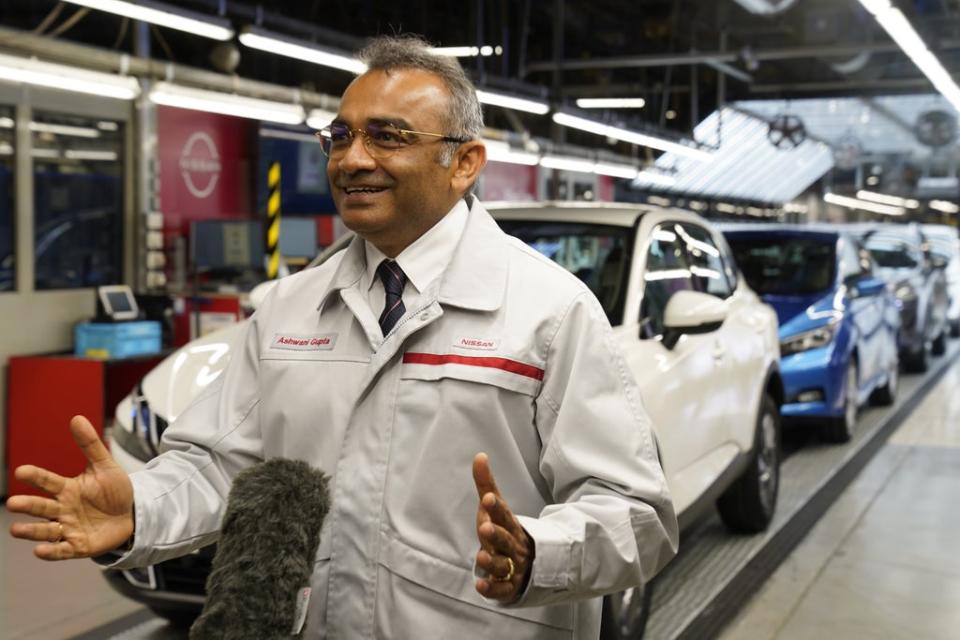 Nissan’s Chief Operating Officer Ashwani Gupta, pictured at the Sunderland plant earlier this year (PA Wire)