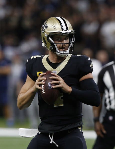 Quarterback Derek Carr and the New Orleans Saints will host the Chicago Bears on Sunday in New Orleans. File Photo by AJ Sisco/UPI