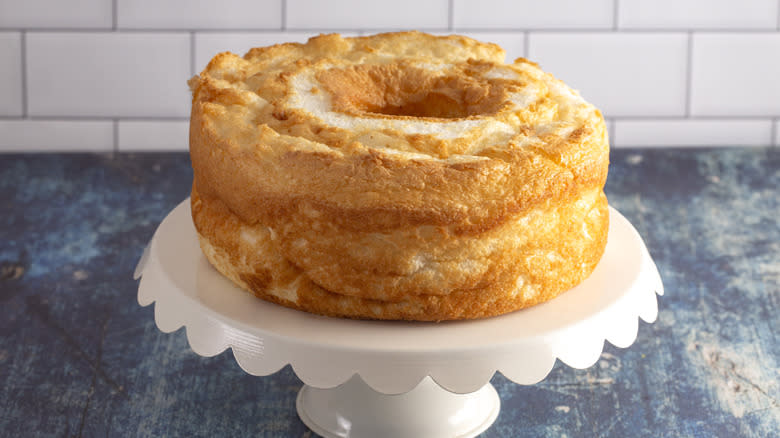 Angel Food Cake on a Cake Stand