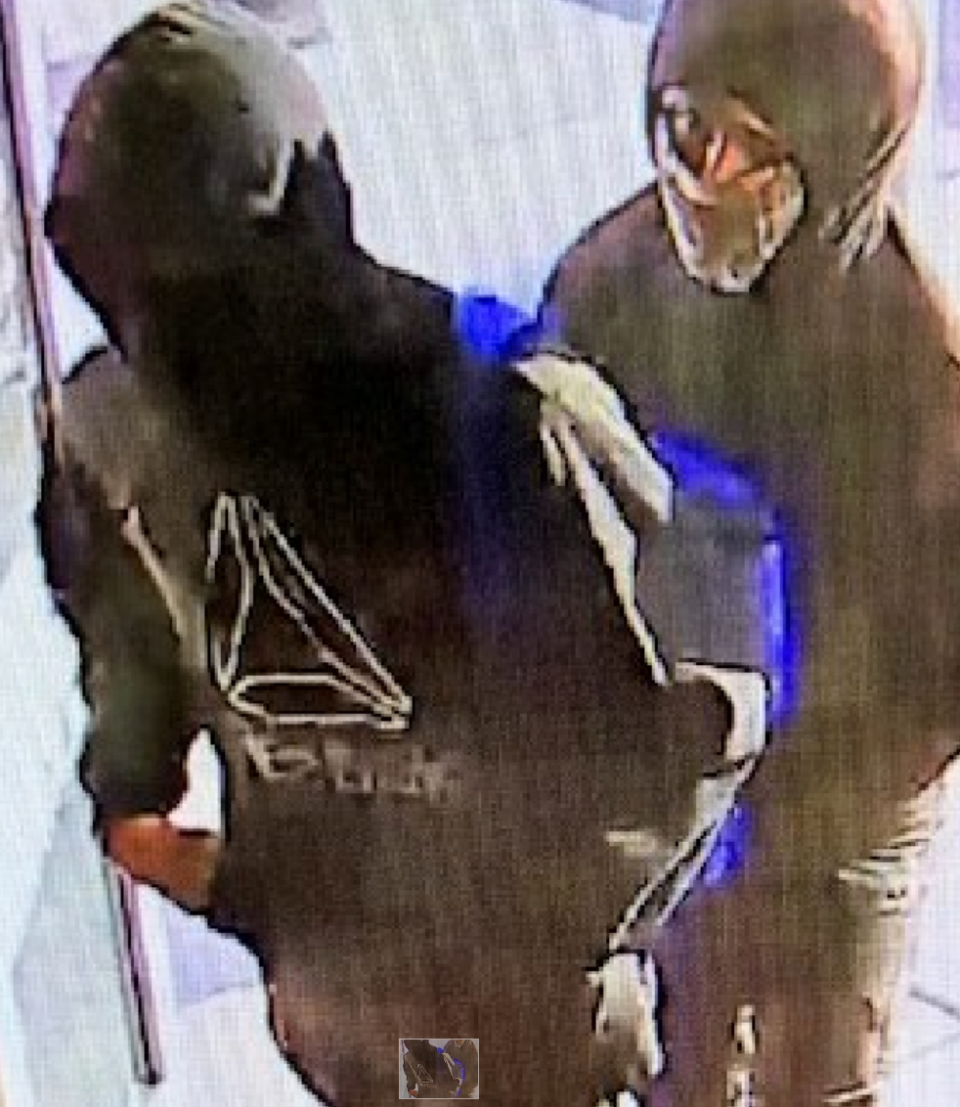 A photo from surveillance video of the two suspects whom Columbus police say were involved in the fatal shooting of Alejandro Fajardo-Torres, 43, and injury of a store cleark Thursday, Aug. 24, 2023 at the AutoZone store on Sancus Boulevard near Polaris Fashion Place on the city's Far North Side. Detectives are seeking help from the public identifying the suspects.