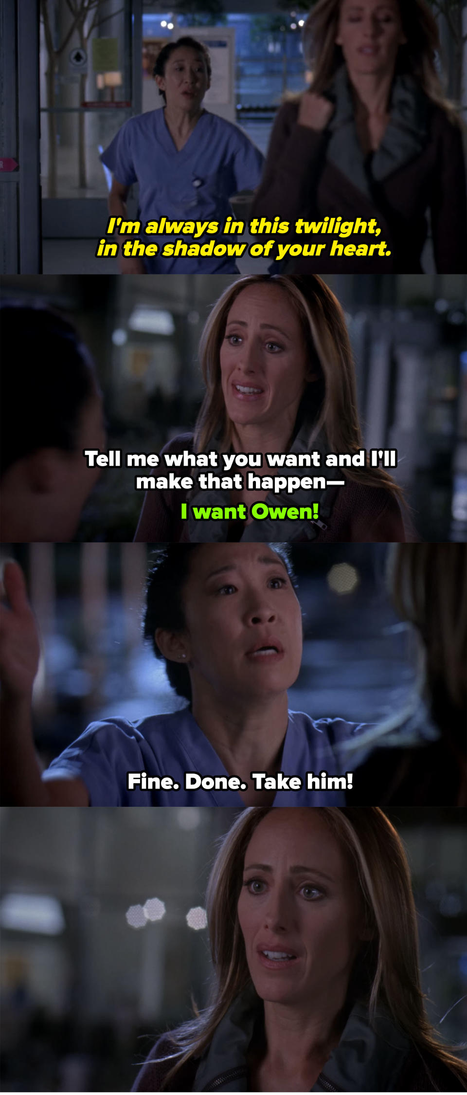 Screenshots from "Grey's Anatomy"