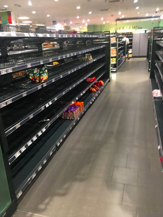 <em>Shelves were left nearly empty in the store in Hamburg (CEN)</em>