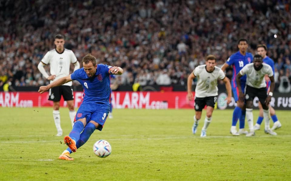 Harry Kane scores from the spot against Germany (Nick Potts/PA) (PA Wire)