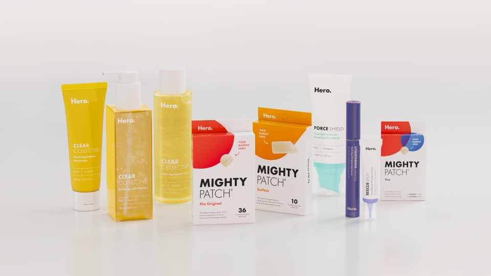 Hero Cosmetics skin care lineup. - Credit: courtesy of Hero Cosmetics