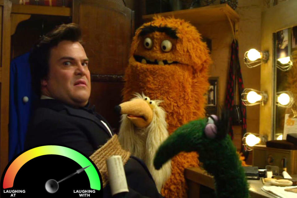 <b>Jack Black</b><br>“<a href="http://movies.yahoo.com/movie/the-muppets/" data-ylk="slk:The Muppets;elm:context_link;itc:0;sec:content-canvas" class="link ">The Muppets</a>” (2011)<br>Okay, Black’s really funny in this, but a small part of me (roughly 20%) is always a bit annoyed by him. It’s almost as though Black is trying to annoy me.