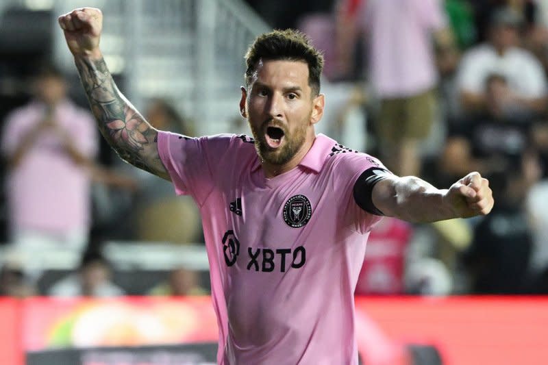 Lionel Messi of Inter Miami totaled three goals and an assist so far this season for the Herons, who are unbeaten in MLS. File Photo by Larry Marano/UPI