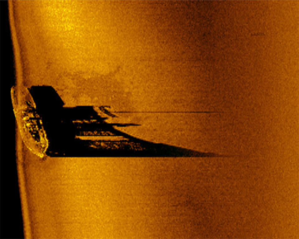 A sonar image of the Satellite.
