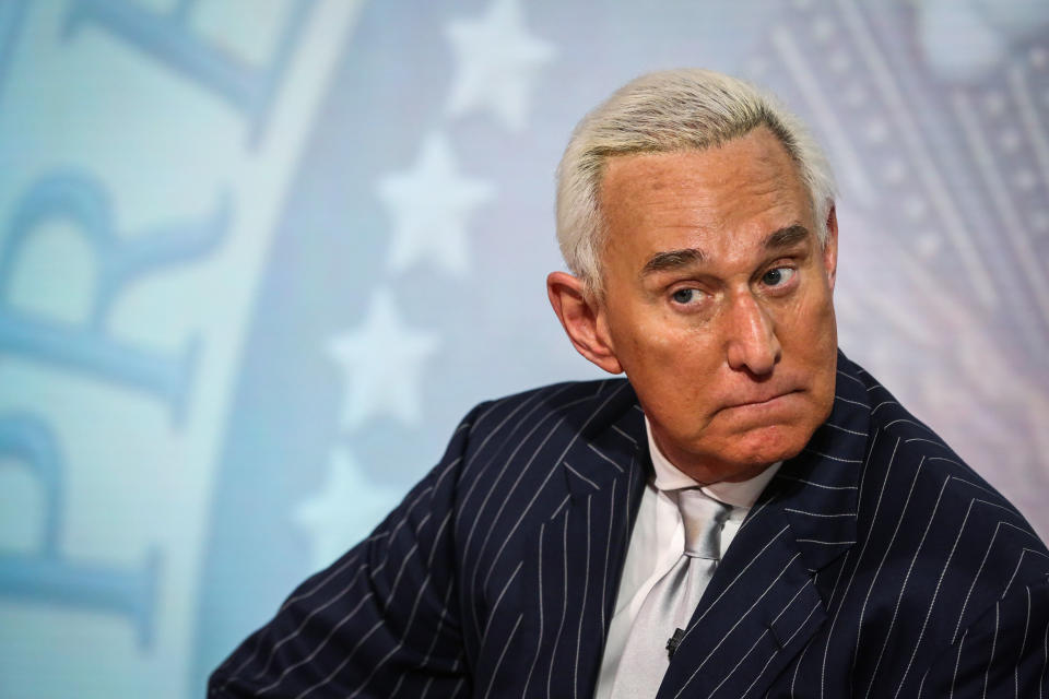 Longtime Donald Trump pal and former campaign adviser Roger Stone says seeing the president receive an award from Saudi Arabia’s King Salman “makes me want to puke.”