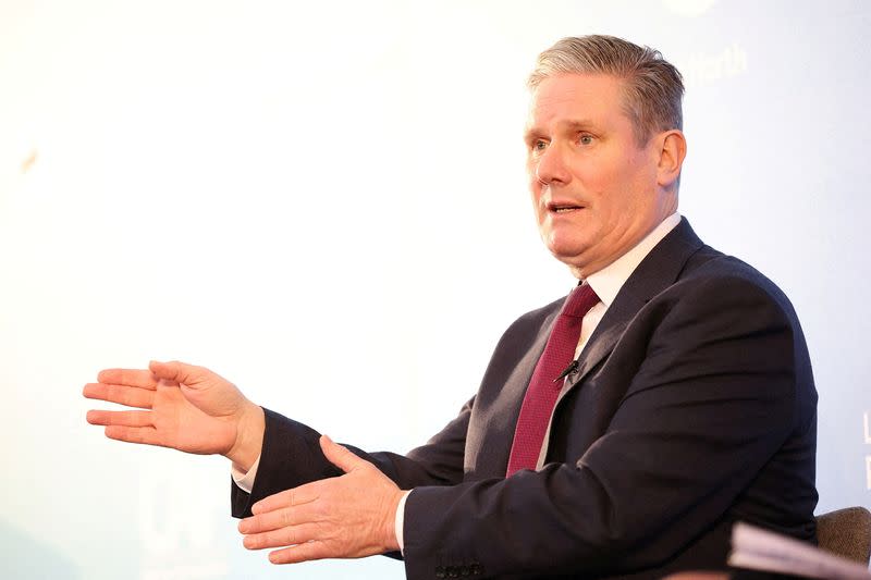 FILE PHOTO: British opposition Labour Party Leader Starmer delivers a speech at the 'Labour and Civil Society Summit' in London