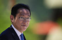 Japan's Prime Minister Fumio Kishida arrives for the official G7 summit welcome ceremony at Castle Elmau in Kruen, near Garmisch-Partenkirchen, Germany, on Sunday, June 26, 2022. The Group of Seven leading economic powers are meeting in Germany for their annual gathering Sunday through Tuesday. (AP Photo/Martin Meissner)