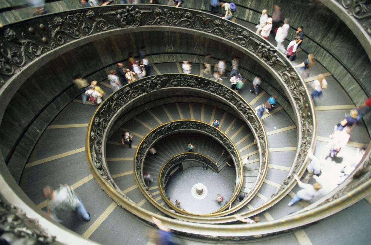 bramante's staircase, vatican museum, overhead view