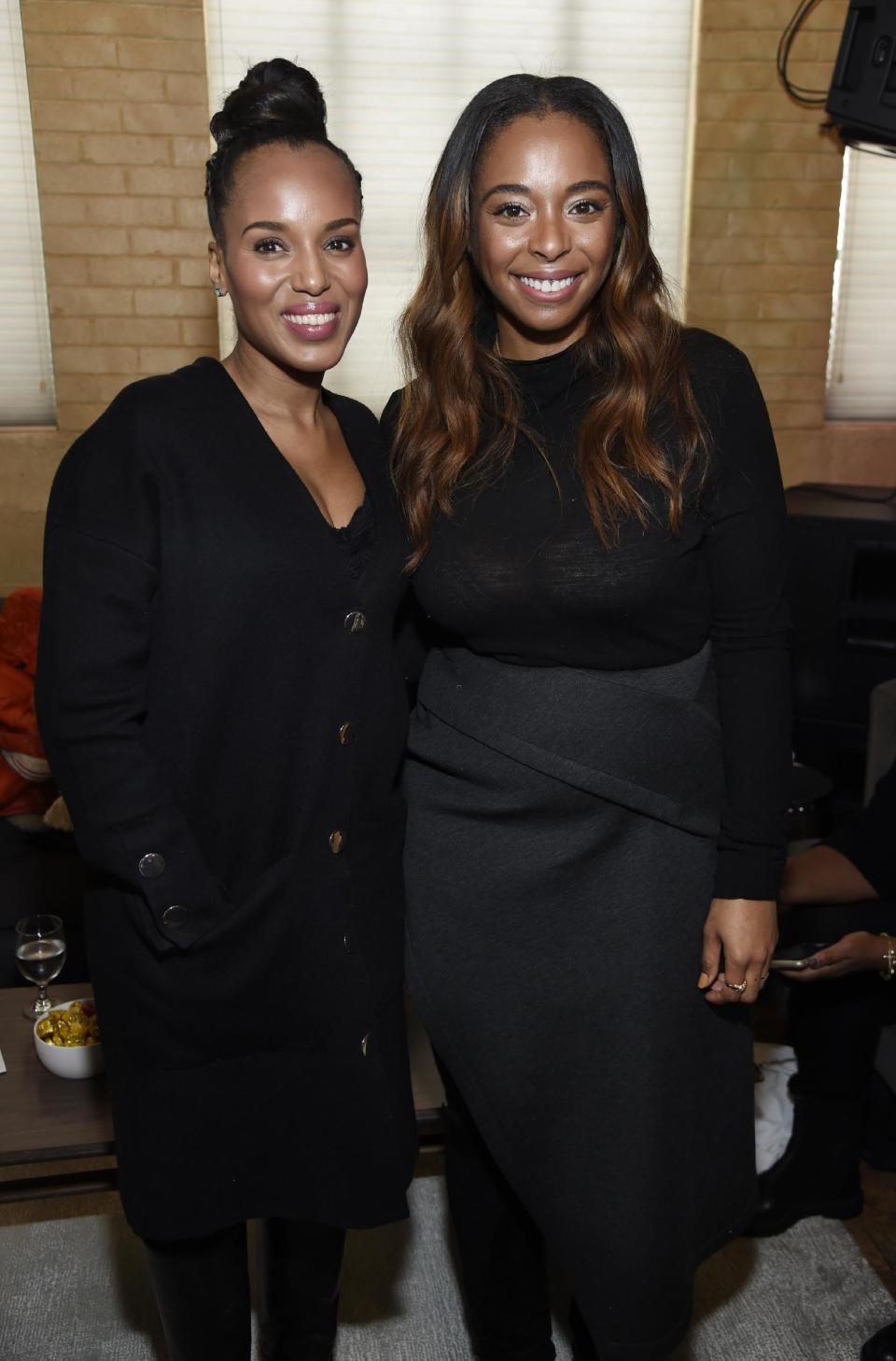 Actress Kerry Washington, left, and "Manchester by the Sea" producer Kimberly Steward pose at the Women at Sundance Brunch during the 2017 Sundance Film Festival on Monday, Jan. 23, 2017, in Park City, Utah. (Photo by Chris Pizzello/Invision/AP)