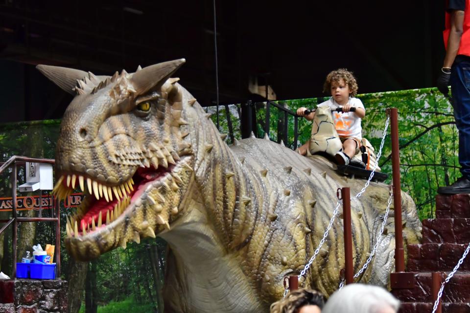 Got a little buckaroo that wants to ride a dinosaur? You're in luck at Jurassic Quest where the little ones can climb on for the rides of their lives this weekend at the Expo Center at the South Florida Fairgrounds.