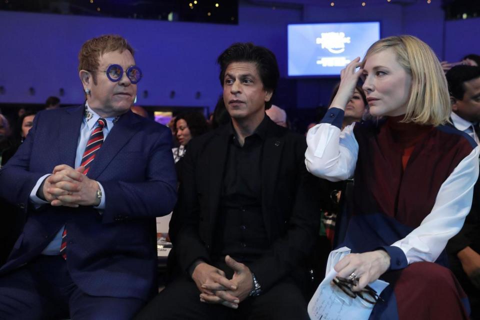 Elton John, Shah Rukh Khan and Cate Blanchett all received awards (AP)