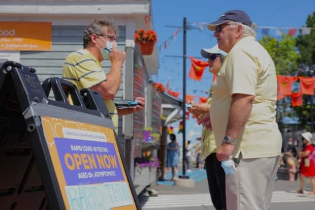 Nova Scotia Health will be at the Halifax Waterfront all August long weekend offering self-administered rapid testing and take-home testing kits. (Jeorge Sadi/CBC - image credit)