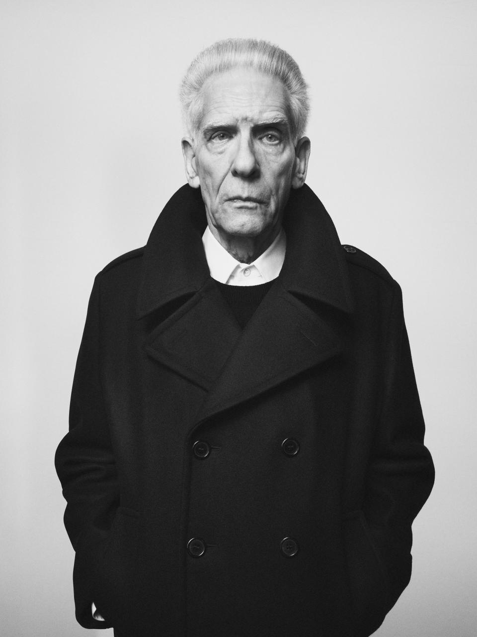 David Cronenberg in a Saint Laurent campaign for spring 2023.