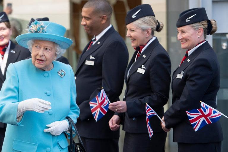 The Queen recalls her trips around the world as she tours Britsh Airways HQ to celebrate airline's centenary