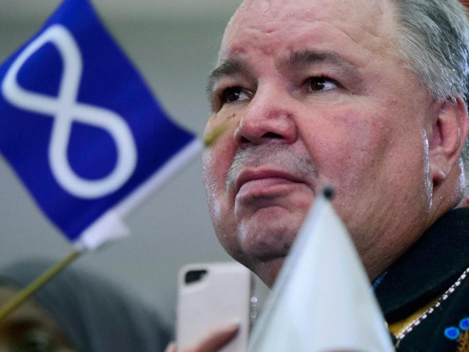 David Chartrand, president of the Manitoba M&#xe9;tis Federation, at a rally in Winnipeg in 2019. (Sean Kilpatrick/The Canadian Press - image credit)