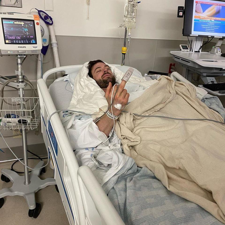 海尼格曬出病床照，表示會盡力恢復最好的狀態回到球場上。（翻攝自海尼格Instagram）