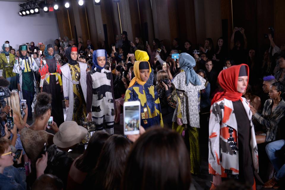 Models wearing Dian Pelangi SS18 during the Indonesian Diversity fashion show at New York Fashion Week in September 2017. (Photo: Getty Images)