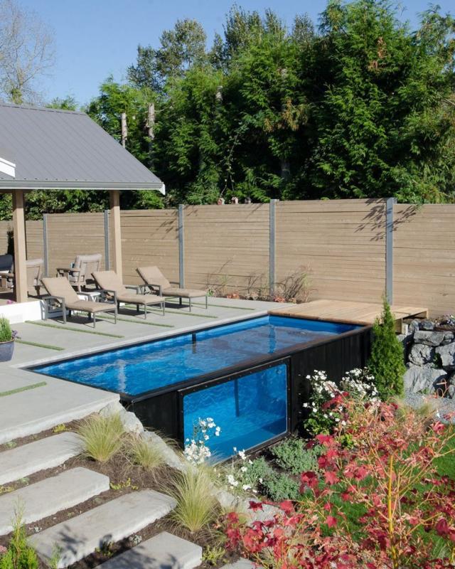 DIY Pool Made from Shipping Containers