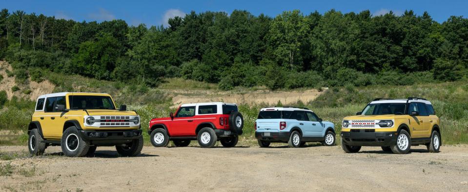 The Ford Bronco Heritage Editions.