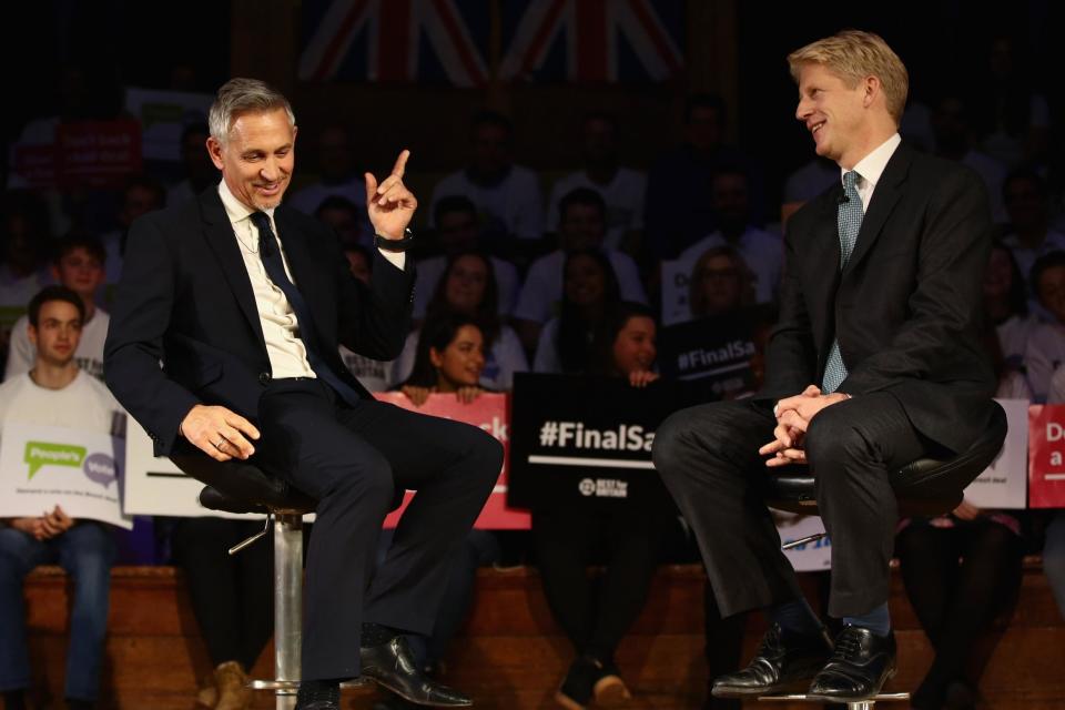 The pair spoke in front of a crowd of attendees: Getty Images