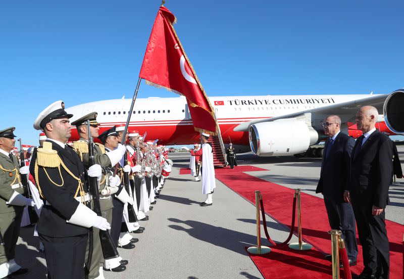 Turkey's President Erdogan meets with Tunisia's President Saied in Tunis