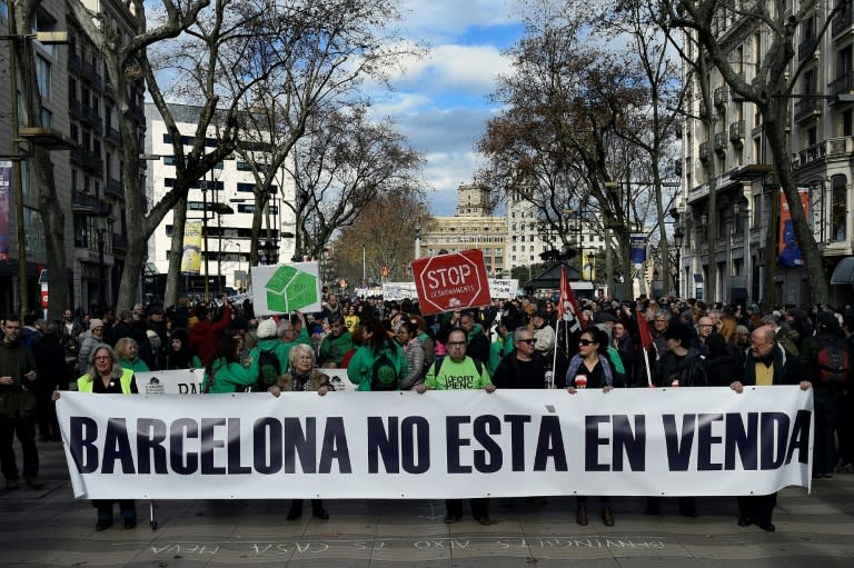 "Barcelona is not for sale," protesters say