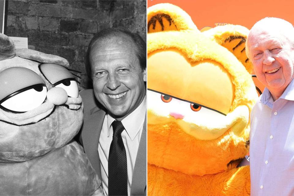 <p>B. Gomer/Express/Getty; Kevin Winter/GA/The Hollywood Reporter via Getty</p> Garfield creator Jim Davis in 1983 and 2024