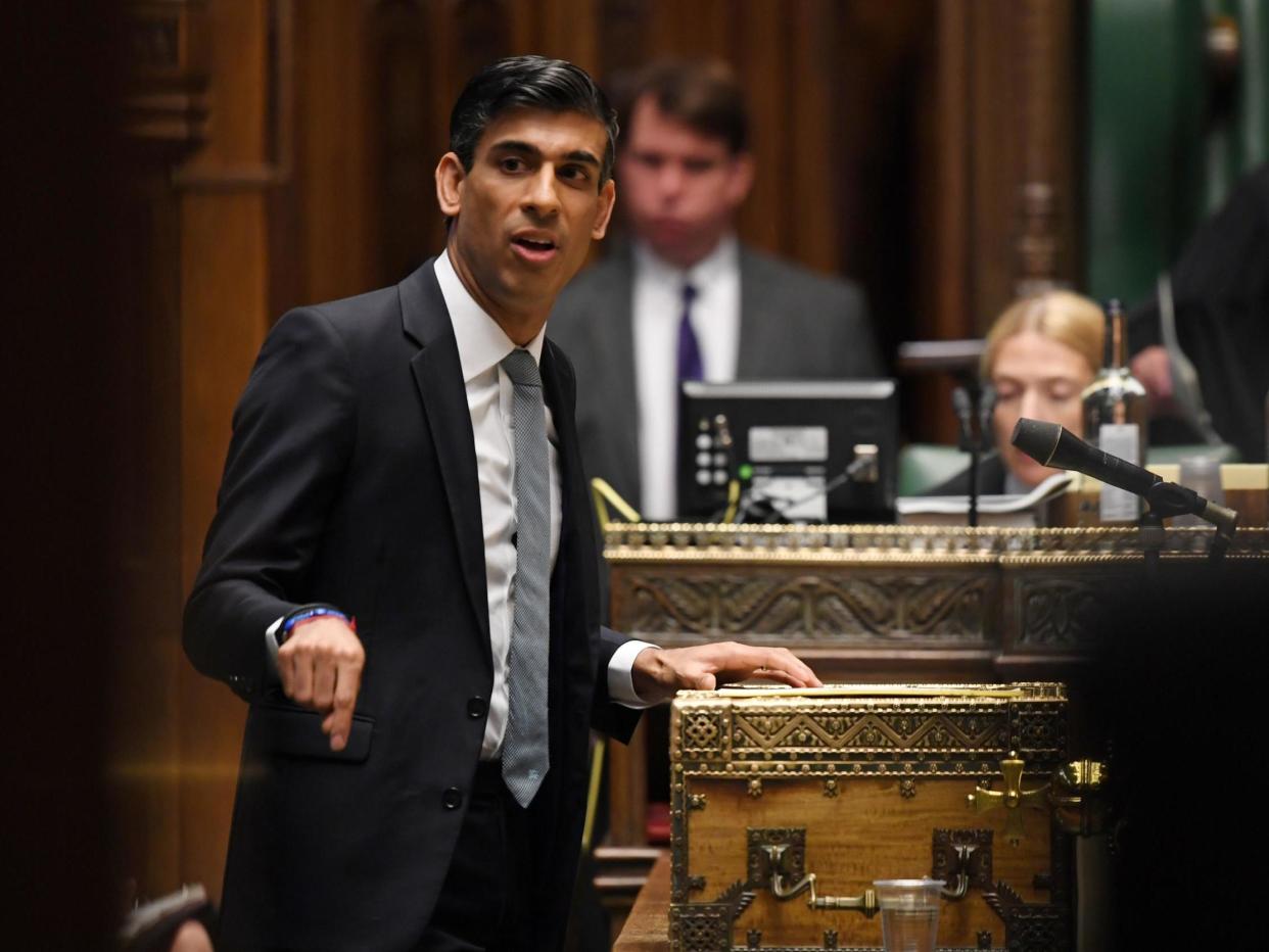 Rishi Sunak speaks during a ministerial statement on the summer economic update, at the House of Commons: via REUTERS