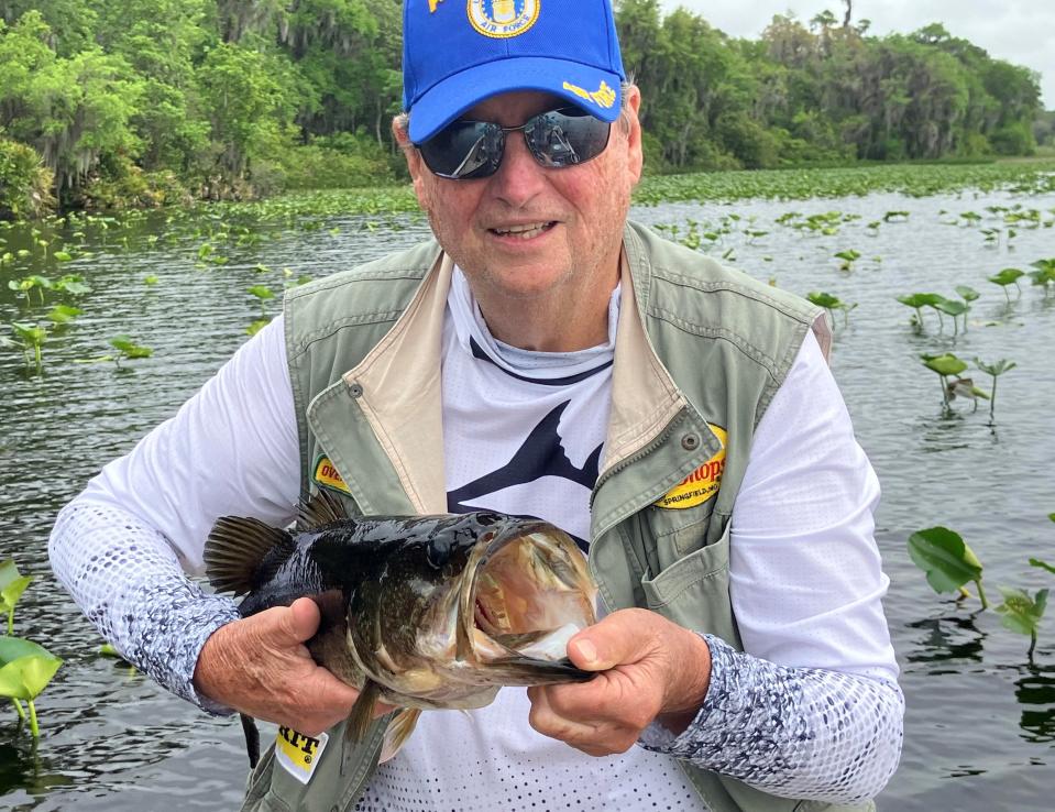 Ron Ward and Bert Bachorik fished Lake Dias in West Volusia last week. Here's Ron with one of several large bass they caught. This one chased a 7-inch Culprit worm, Bert says.