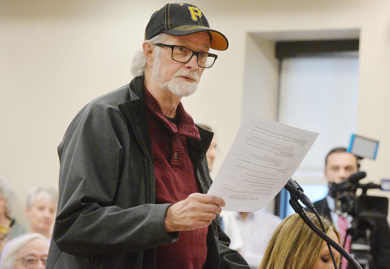 Art Leopold addresses Erie County Council.