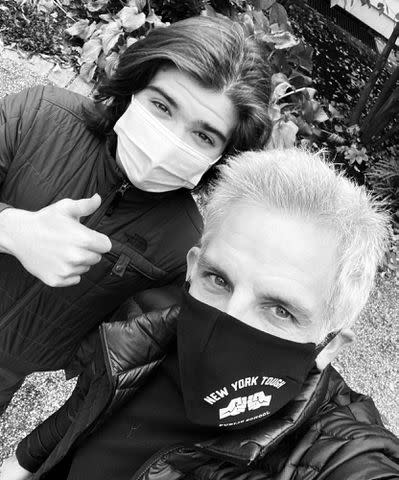 Ben Stiller Instagram Ben Stiller and his son Quinlin Stiller take a selfie.