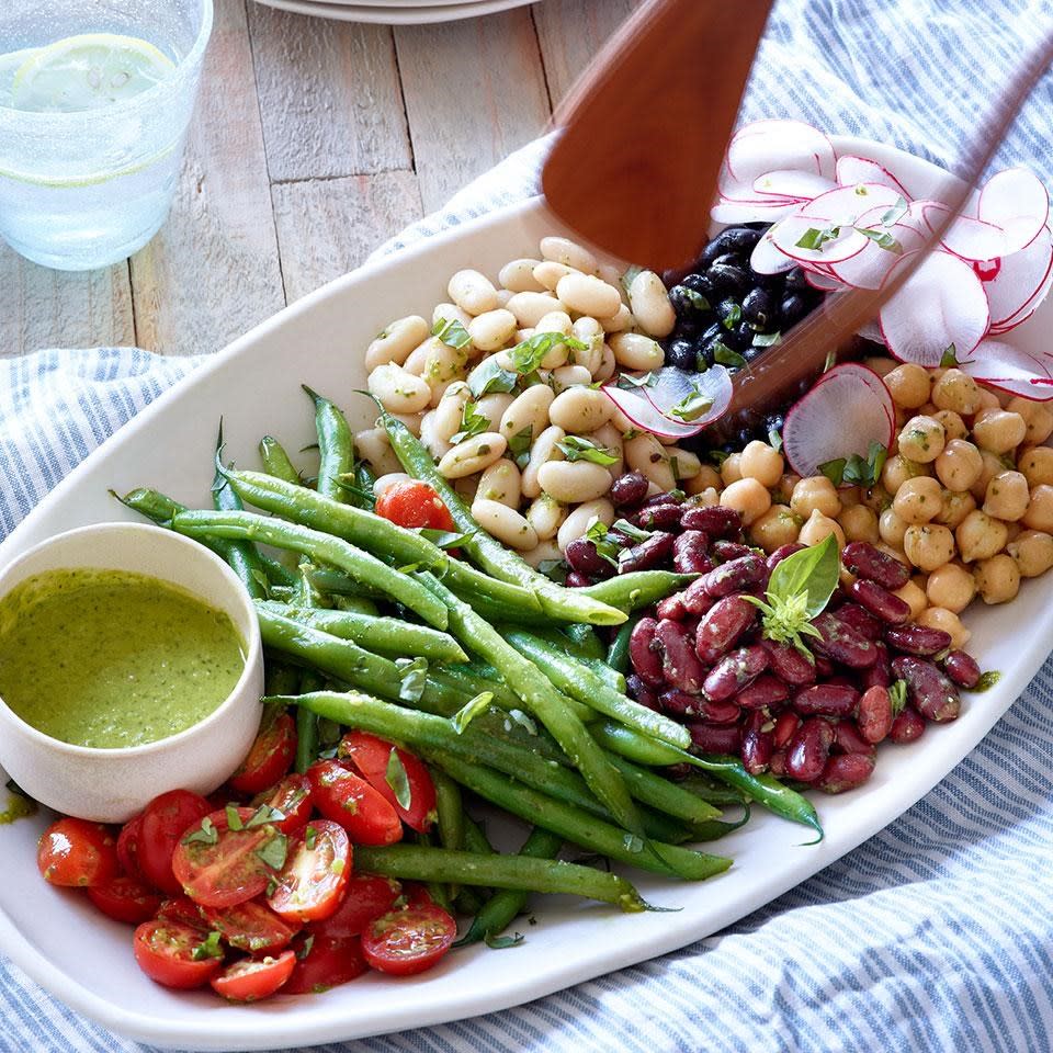 Composed Bean Salad with Basil Vinaigrette