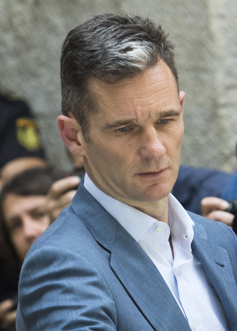 Former Olympic handball player and husband of Spain's Princess Cristina, Inaki Urdangarin leaves the courthouse in Palma de Mallorca, on the Spanish Balearic Island of Mallorca on June 13, 2018. - The Spanish king's brother-in-law was sentenced on appeal to five years and 10 months in jail on June 12, 2018 for embezzling millions of euros, the Supreme Court said, in a sensational case that shamed the royals. The 50-year-old will now go to jail unless he makes a successful final appeal to the Constitutional Court -- a possibility regarded as unlikely. (Photo by JAIME REINA / AFP)        (Photo credit should read JAIME REINA/AFP via Getty Images)