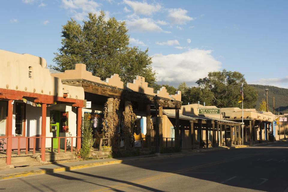 <p>Adobe buildings and the Sangre de Cristo mountains provide plenty of inspiration in this longtime arts colony. Here, history goes way, way back. The town is home to a UNESCO Heritage Site, <a href="http://taos.org/what-to-do/taos-pueblo/" rel="nofollow noopener" target="_blank" data-ylk="slk:Taos Pueblo" class="link ">Taos Pueblo</a>, a Native American community that has been continuously inhabited for over 1,000 years. There's also an interesting quirk throughout Taos that some residents have noticed: There's a "<a href="http://www.livescience.com/43519-taos-hum.html" rel="nofollow noopener" target="_blank" data-ylk="slk:Taos Hum" class="link ">Taos Hum</a>," a low-frequency background noise that has lead to some creative theories, but no explanation exists currently.</p>