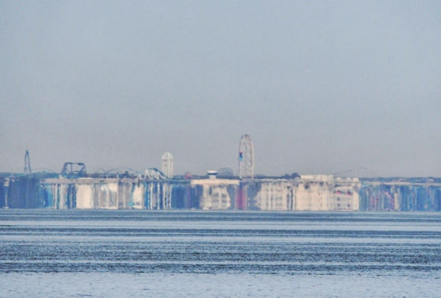 Courtesy: Doug Kishman: Refraction of Cedar Point, and while the camera is zoomed in, refraction still makes it appear closer and higher from Vermilion, according to Jay Reynolds