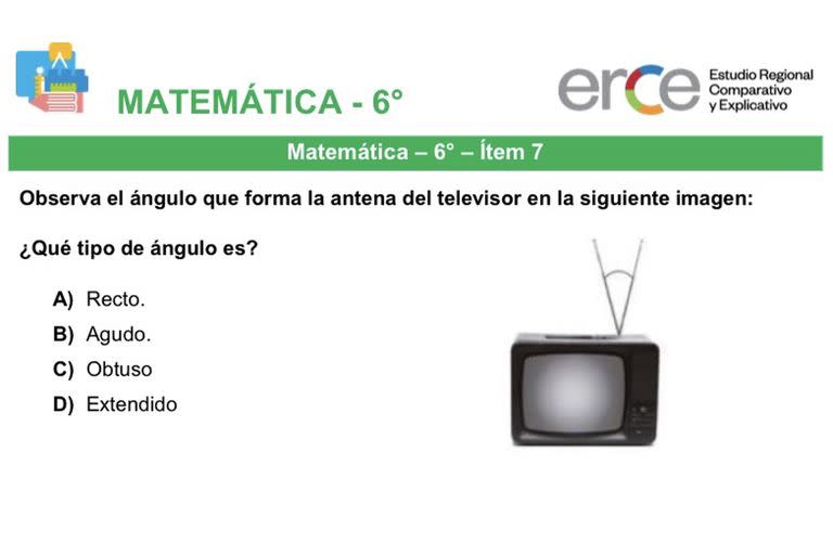 Ejercicio de matemática que se tomó en 2019