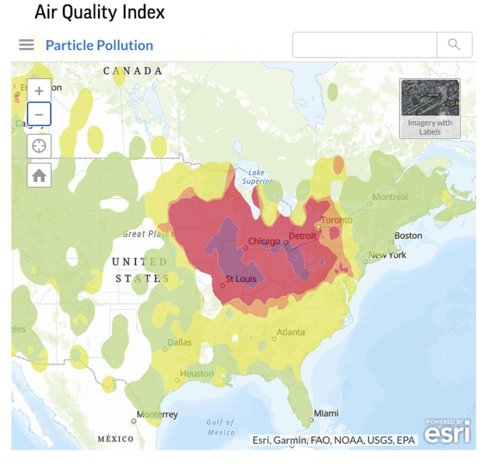 The U.S. Midwest has been blanketed by wildfire smoke from Canada. (AP Digital Embed)