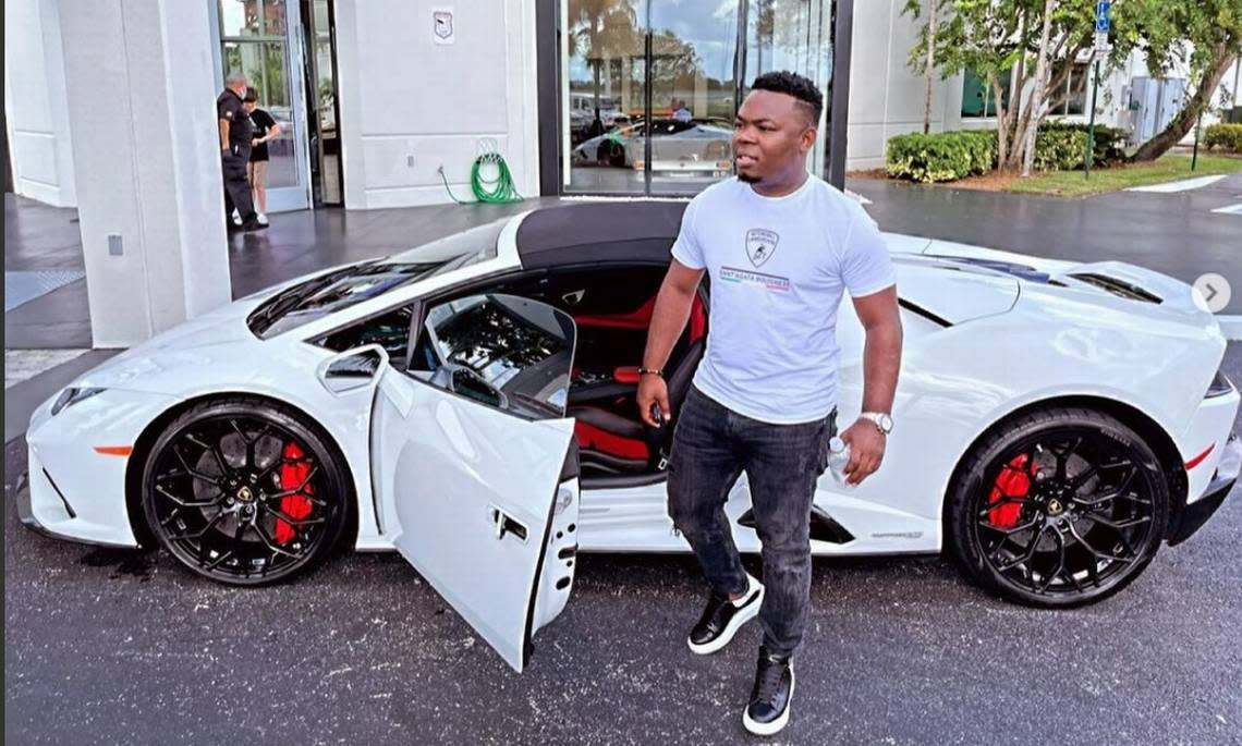 Valesky Barosy, 29, pictured here on his Instagram page, was found guilty of wire fraud, money laundering and identity theft by a Fort Lauderdale federal jury in a COVID-19 loan scheme case. He used his loan proceeds on a Lamborghini Huracán EVO, Rolex and Hublot watches and designer clothing.