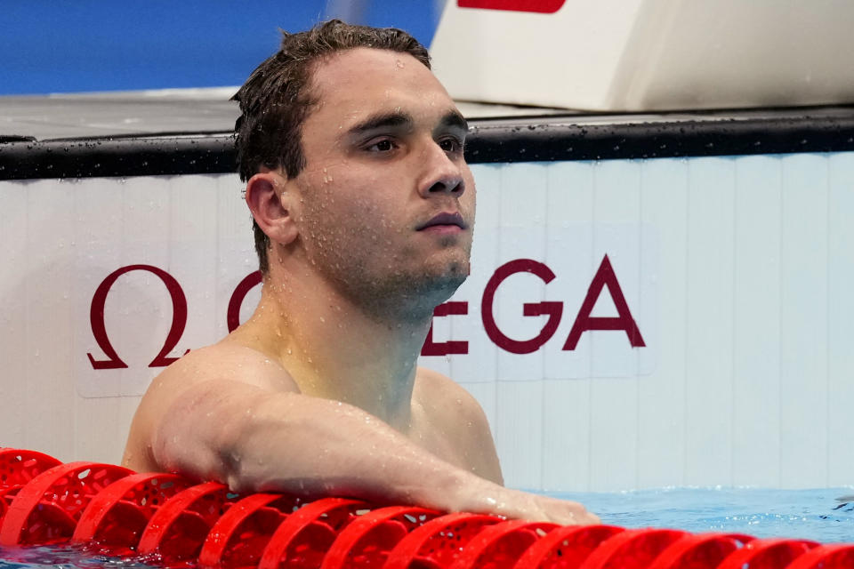 La cara de decepción del húngaro Kristof Milak después de ganar el oro y batir el récord olímpico en la final de natación estilo mariposa de 200 metros era muy evidente. El joven de 21 años intentó romper su propio récord pero falló en su intento. Foto Reuters