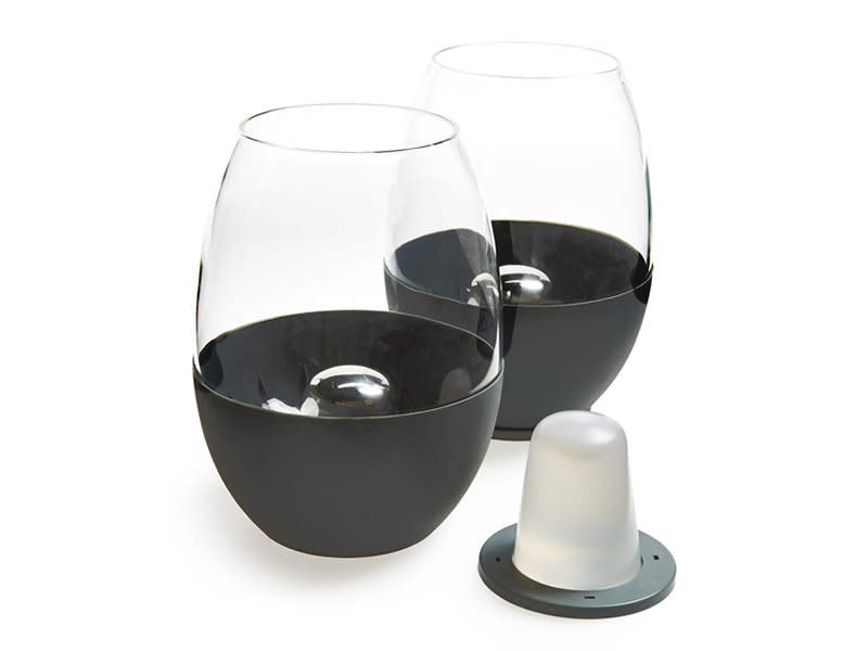 Soireehome just changed the wine game with these self-chilling glasses. Surprise the vino connoisseur in your life with these innovative <a href="https://www.ahalife.com/product/149000018101/self-chilling-stemless-wine-glasses-dimple-set-of-2" target="_blank">glasses</a>.