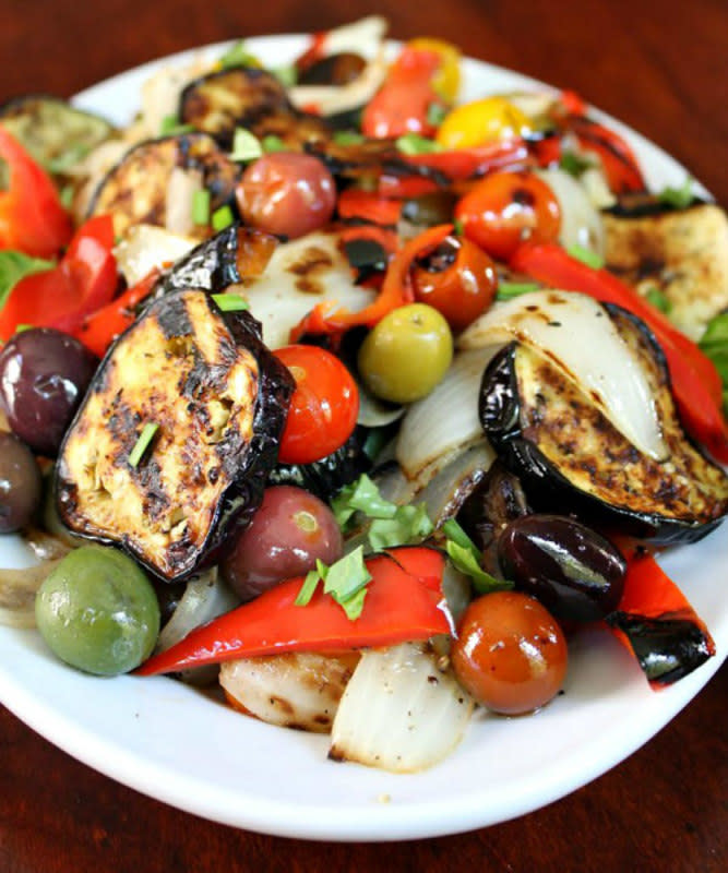 <p>Recipe Girl</p><p>Summer simplicity at its best. </p><p><strong>Recipe here: </strong><strong><a href="http://www.recipegirl.com/2007/09/07/grilled-vegetable-salad/" rel="nofollow noopener" target="_blank" data-ylk="slk:Grilled Vegetable Salad;elm:context_link;itc:0;sec:content-canvas" class="link ">Grilled Vegetable Salad</a></strong></p>