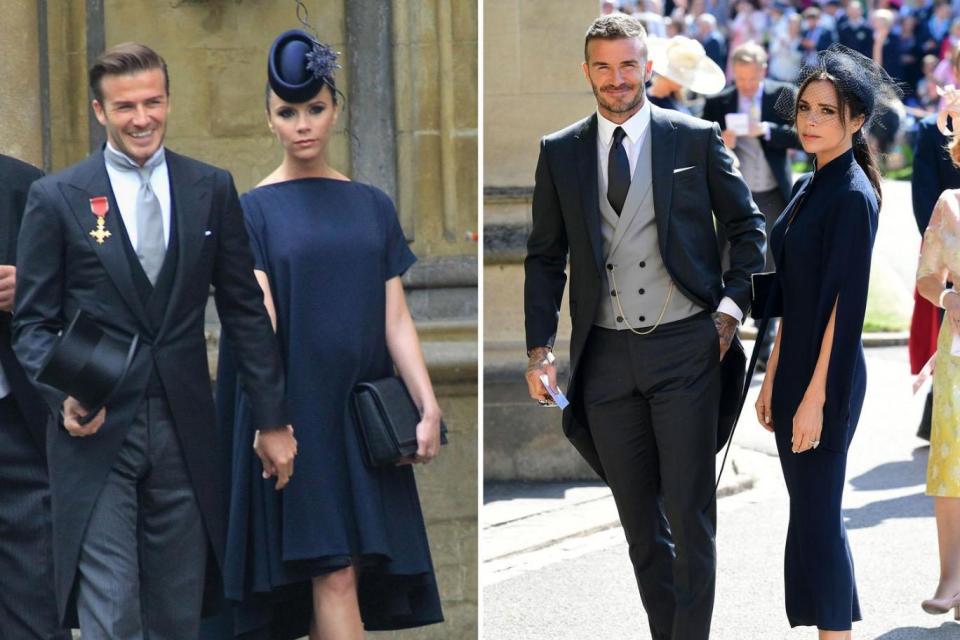 (l-r) David and Victoria Beckham in 2011 and 2018